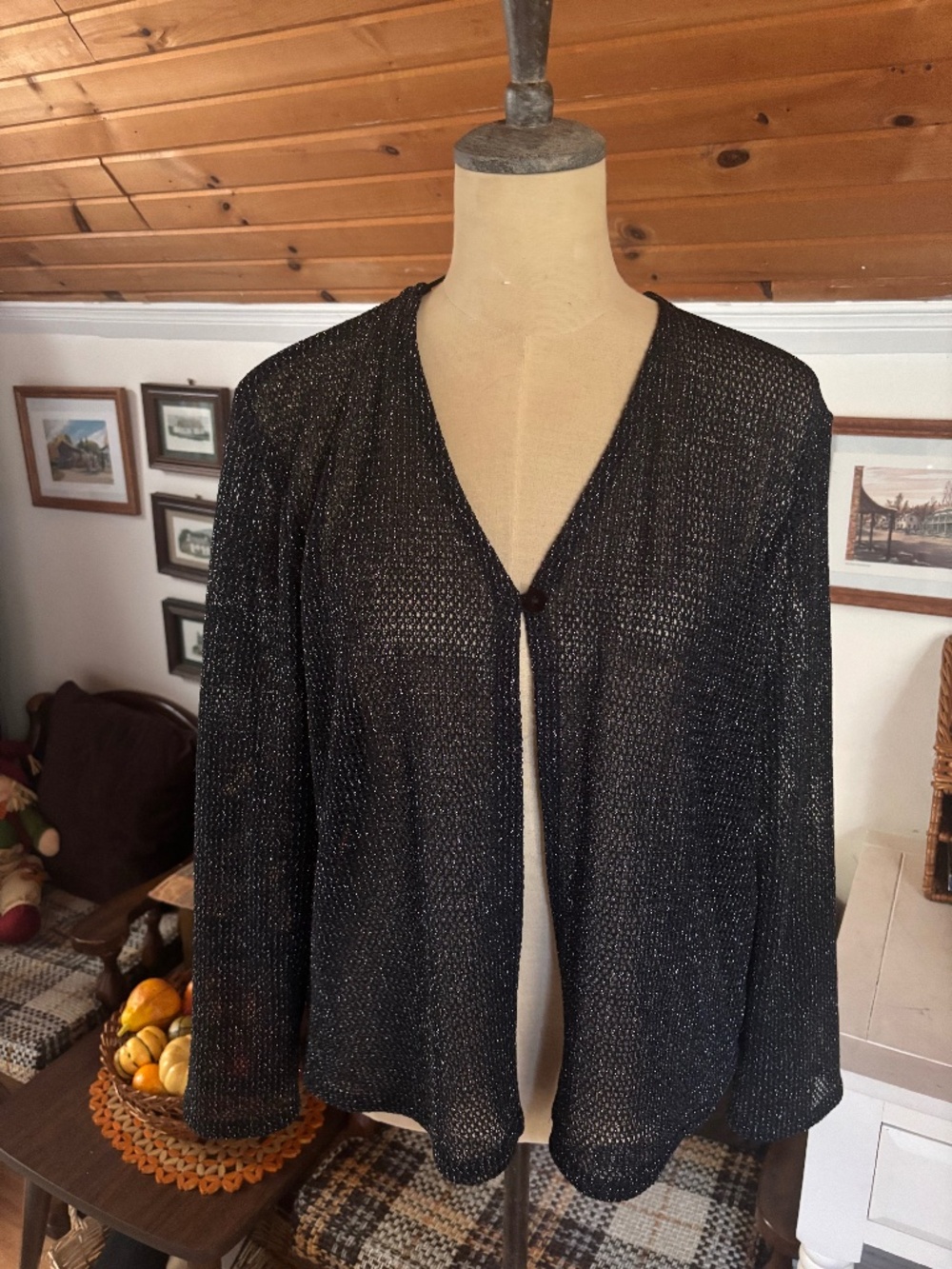 Vintage Daniel Laurent knitted sparkle coverup cardigan
